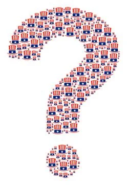 Help Figure of Uncle Sam Hat Icons Stock Illustration