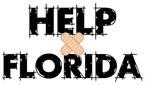 Help Florida Text 4 Stock Illustration
