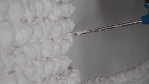 With help of foam board and a construction gun, circular design elements for Stock Footage 293726008