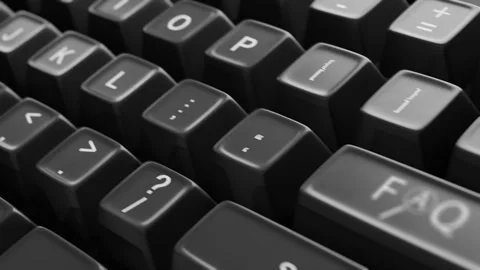 Help forum. Instructions for the program. Pressing the button with the text FAQ. Video stock 313826734