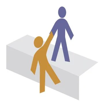Help is giving with hand to climb into to a higher place Stock Illustration