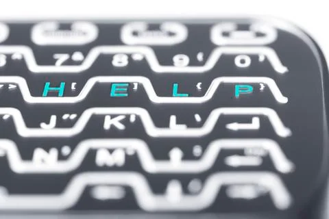 HELP on grey keyboard. Stock Photos