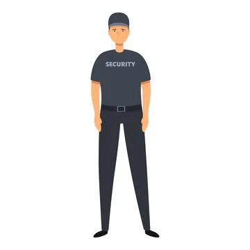 Help guard icon cartoon vector. Security man Stock Illustration