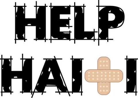 Help Haiti Text 4 Stock Illustration