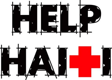 Help Haiti Text Stock Illustration