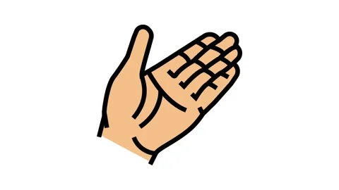 Help hand color icon animation Stock Footage 224979627
