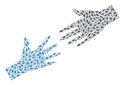 Help Hand Vector Collage of Self Fractal Icons Stock Illustration