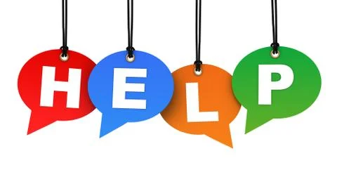 Help hanging note concept illustration Stock Illustration