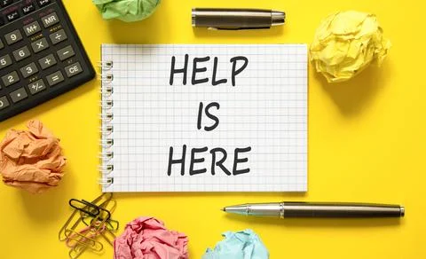 Help is here and support words symbol. Concept words Help is here on beauti.. 写真素材