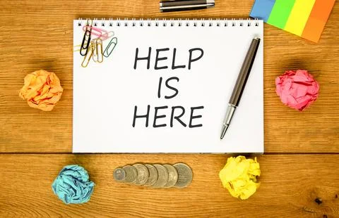 Help is here and support words symbol. Concept words Help is here on beauti.. 写真素材