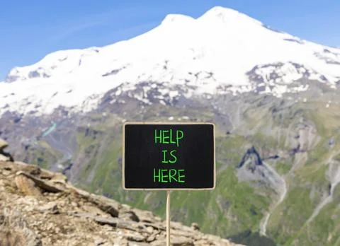 Help is here and support words symbol. Concept words Help is here on beauti.. 写真素材