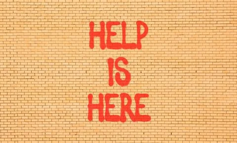 Help is here and support words symbol. Concept words Help is here on beauti.. Stock Photos