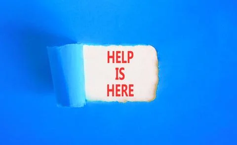 Help is here and support words symbol. Concept words Help is here on beauti.. Stock Photos