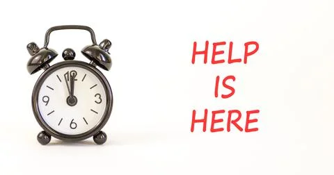 Help is here and support words symbol. Concept words Help is here on beauti.. Stock Photos