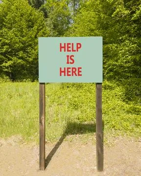 Help is here and support words symbol. Concept words Help is here on beauti.. Stock Photos