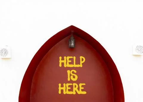 Help is here and support words symbol. Concept words Help is here on beauti.. Stock Photos