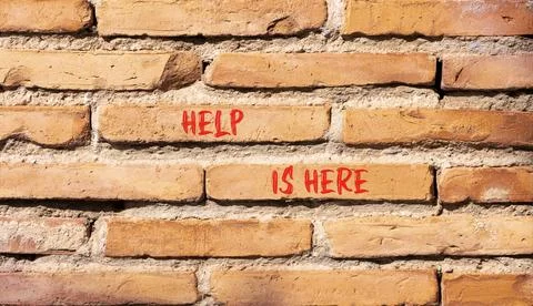 Help is here and support words symbol. Concept words Help is here on beauti.. Stock Photos