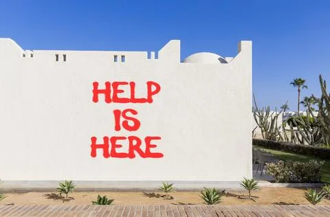 Help is here and support words symbol. Concept words Help is here on beauti.. 写真素材