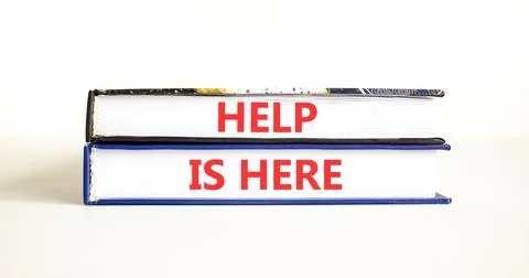 Help is here and support words symbol. Concept words Help is here on beauti.. Stock Photos