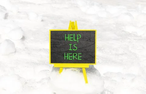 Help is here and support words symbol. Concept words Help is here on beauti.. Stock Photos