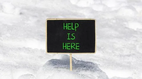 Help is here and support words symbol. Concept words Help is here on beauti.. Stock Photos