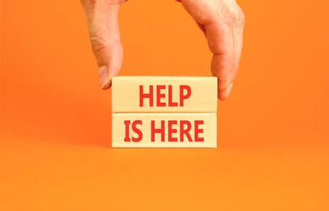 Help is here and support words symbol. Concept words Help is here on beauti.. Stock Photos