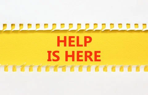 Help is here and support words symbol. Concept words Help is here on beauti.. Stock Photos