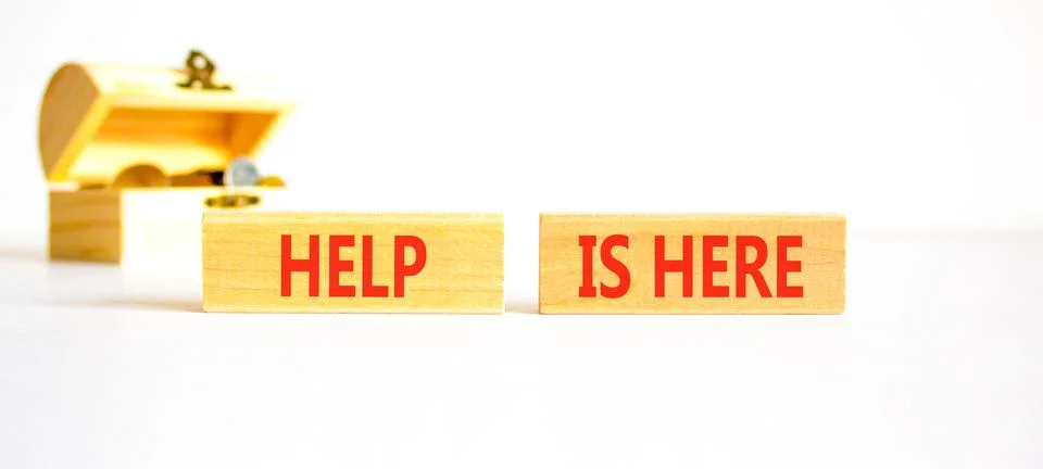 Help is here and support words symbol. Concept words Help is here on beauti.. Stockfoto's