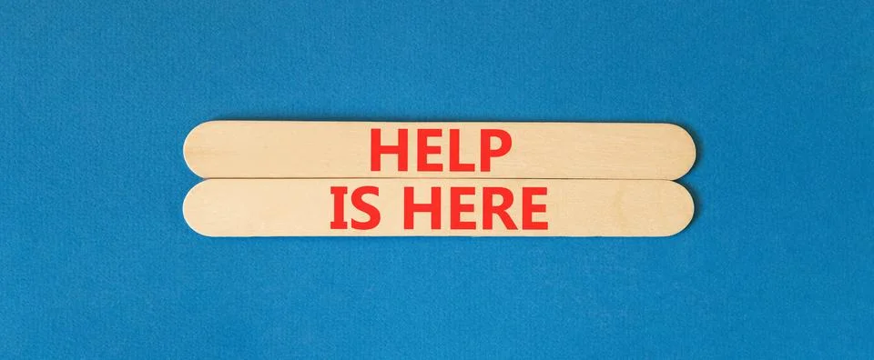 Help is here and support words symbol. Concept words Help is here on beauti.. Stockfoto's