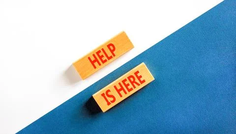Help is here and support words symbol. Concept words Help is here on beauti.. Stockfoto's