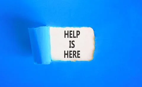 Help is here and support words symbol. Concept words Help is here on beauti.. Stock Photos