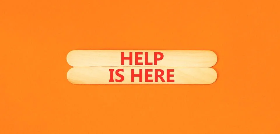 Help is here and support words symbol. Concept words Help is here on beauti.. Stockfoto's