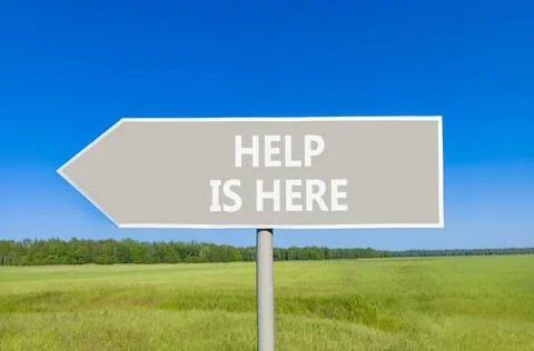Help is here and support words symbol. Concept words Help is here on beauti.. Stockfoto's