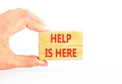 Help is here and support words symbol. Concept words Help is here on beauti.. Stockfoto's