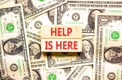 Help is here and support words symbol. Concept words Help is here on beauti.. Stockfoto's