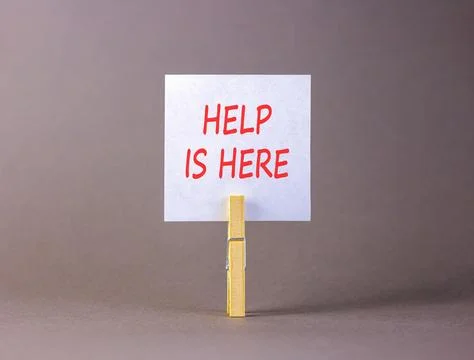 Help is here and support words symbol. Concept words Help is here on beauti.. Stockfoto's