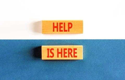 Help is here and support words symbol. Concept words Help is here on beauti.. Stockfoto's