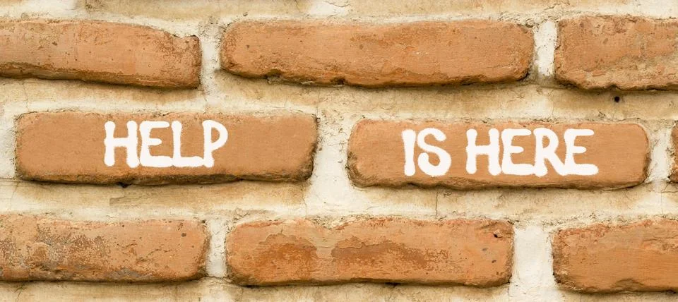 Help is here and support words symbol. Concept words Help is here on beauti.. Stockfoto's