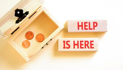 Help is here and support words symbol. Concept words Help is here on beauti.. Stockfoto's