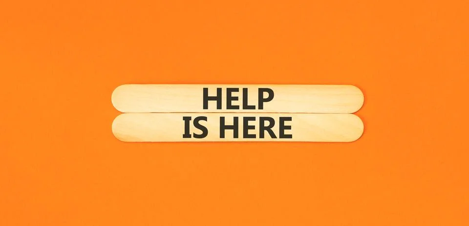 Help is here and support words symbol. Concept words Help is here on beauti.. Stockfoto's