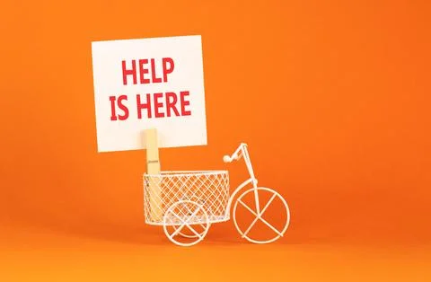 Help is here and support words symbol. Concept words Help is here on beauti.. Stockfoto's