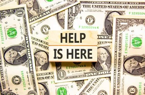 Help is here and support words symbol. Concept words Help is here on beauti.. Stock Photos
