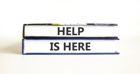 Help is here and support words symbol. Concept words Help is here on beauti.. Stock Photos