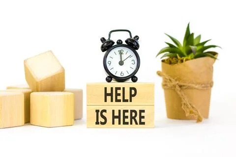 Help is here and support words symbol. Concept words Help is here on beauti.. Stock Photos