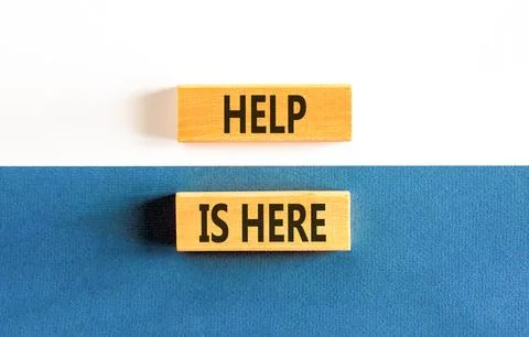 Help is here and support words symbol. Concept words Help is here on beauti.. Stock Photos