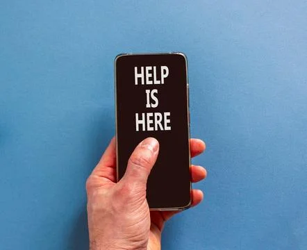 Help is here and support words symbol. Concept words Help is here on beauti.. Stock Photos