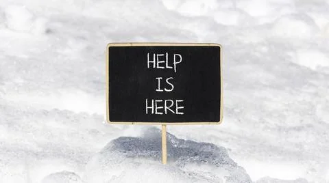 Help is here and support words symbol. Concept words Help is here on beauti.. Stock Photos