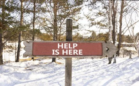 Help is here and support words symbol. Concept words Help is here on beauti.. Stock Photos