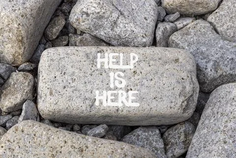 Help is here and support words symbol. Concept words Help is here on beauti.. Stock Photos