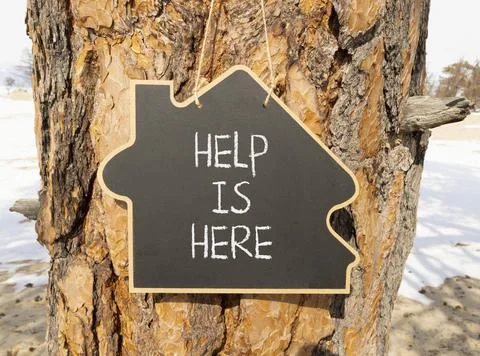 Help is here and support words symbol. Concept words Help is here on beauti.. Stock Photos